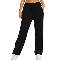 Women's Winter Sweatpants Solid Color Casual Pants Women's Fleece Sweatpants Wide Leg Straight Pants Pants for Women Pants 2024