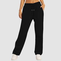 Women’s Fleece Lined Sweatpants Wide Straight Leg Pants Bottom Sweatpants Joggers Pants Workout High Waisted Yoga Pants With