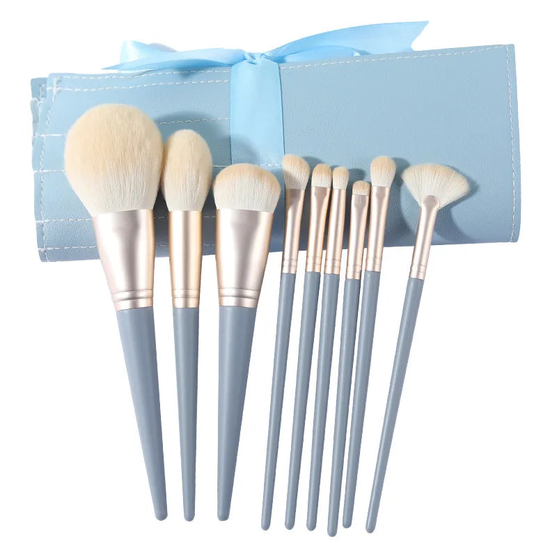 10 Blue Bridge Pattern Foundation Brush, Eyeshadow Brush, Makeup Brush Set.