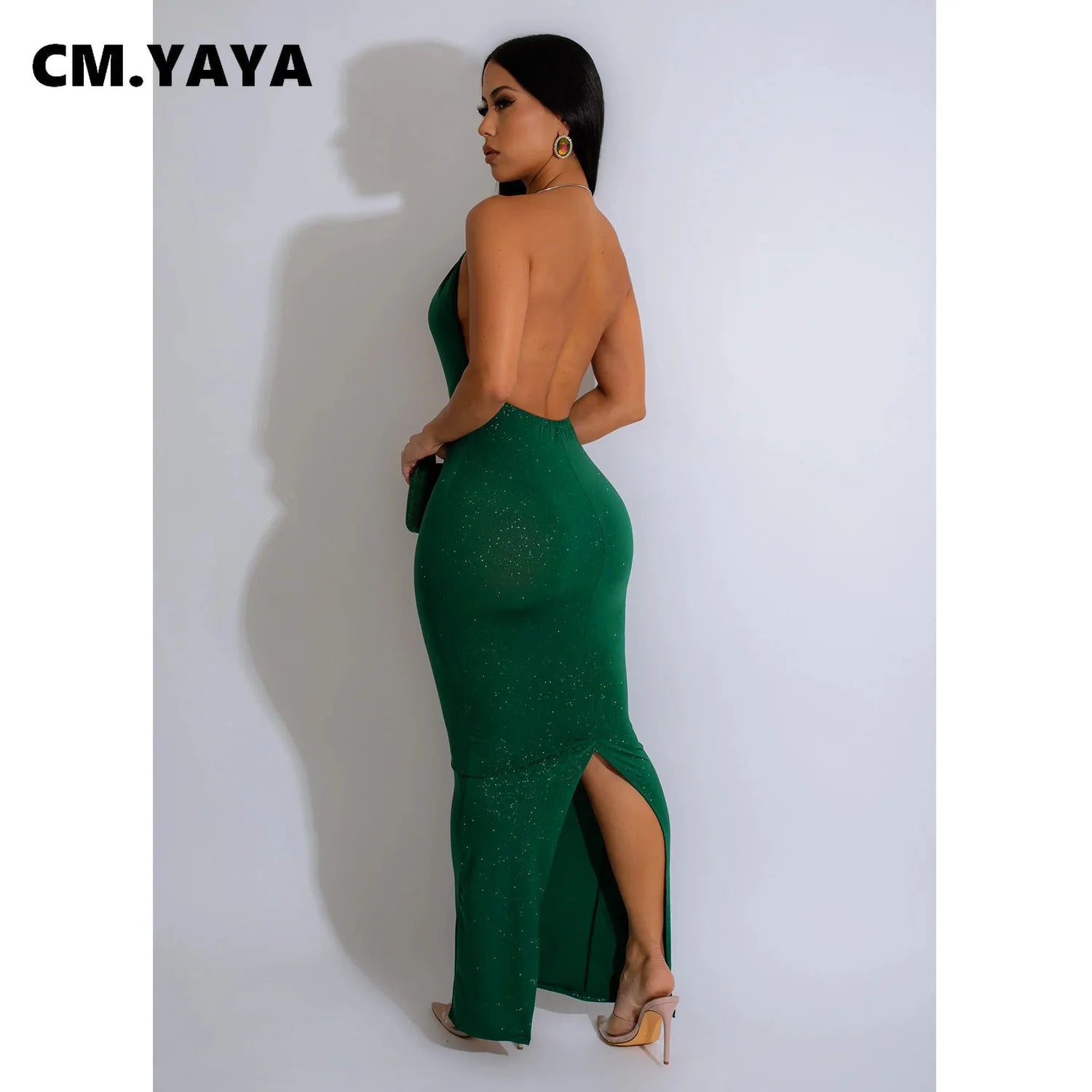 CM.YAYA Backless Sleeveless Long Maxi