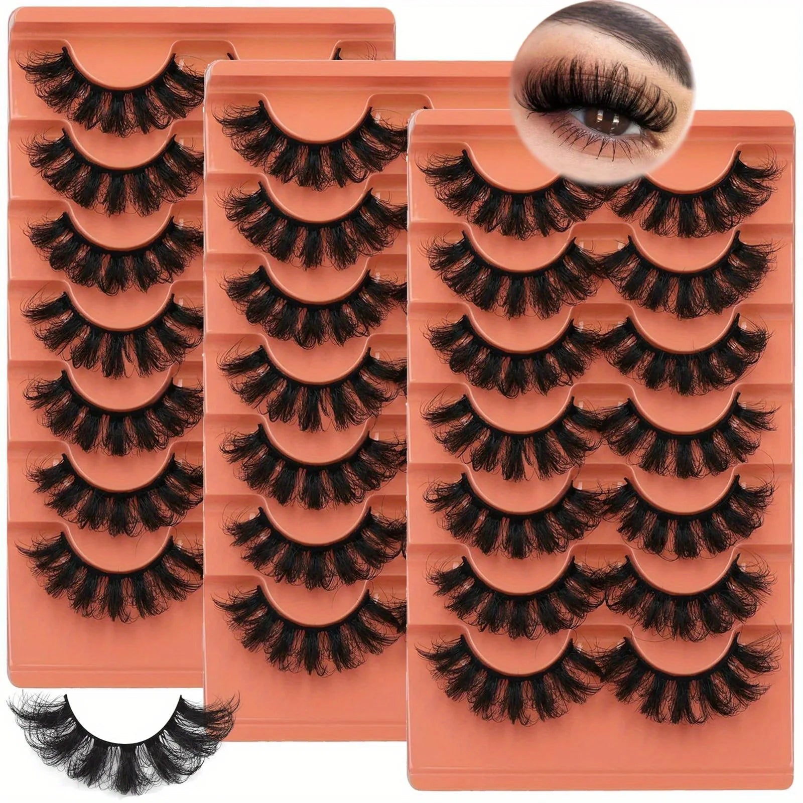 3Boxes(21Pairs) Fluffy False Eyelashes