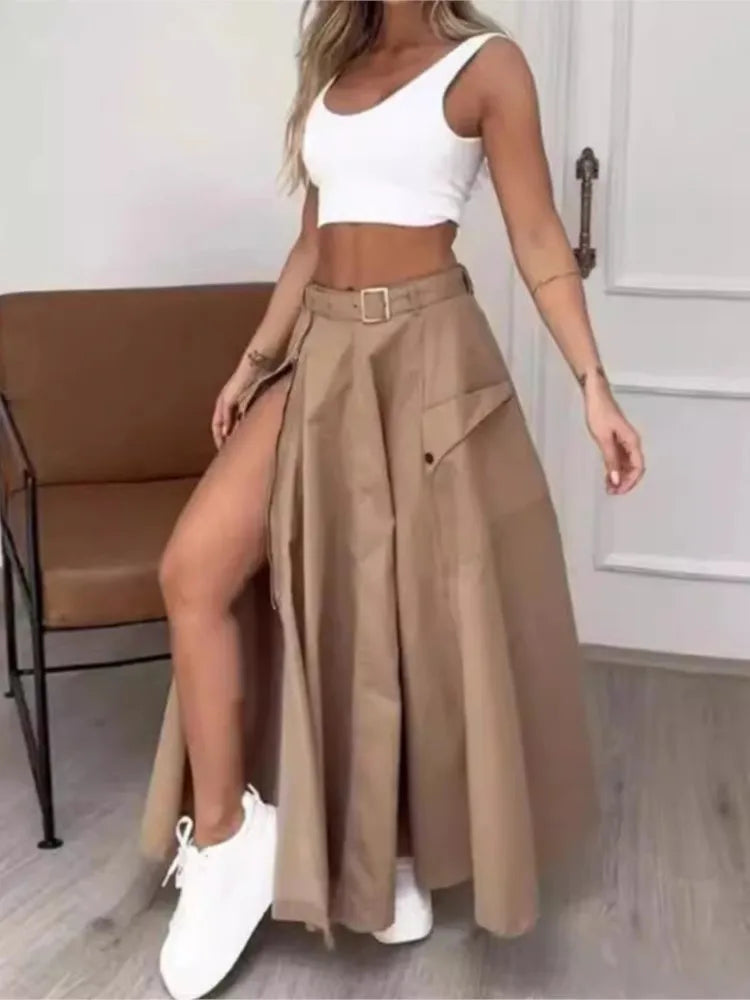 High Slit Maxi Skirt