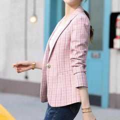 Plaid Print Blazer