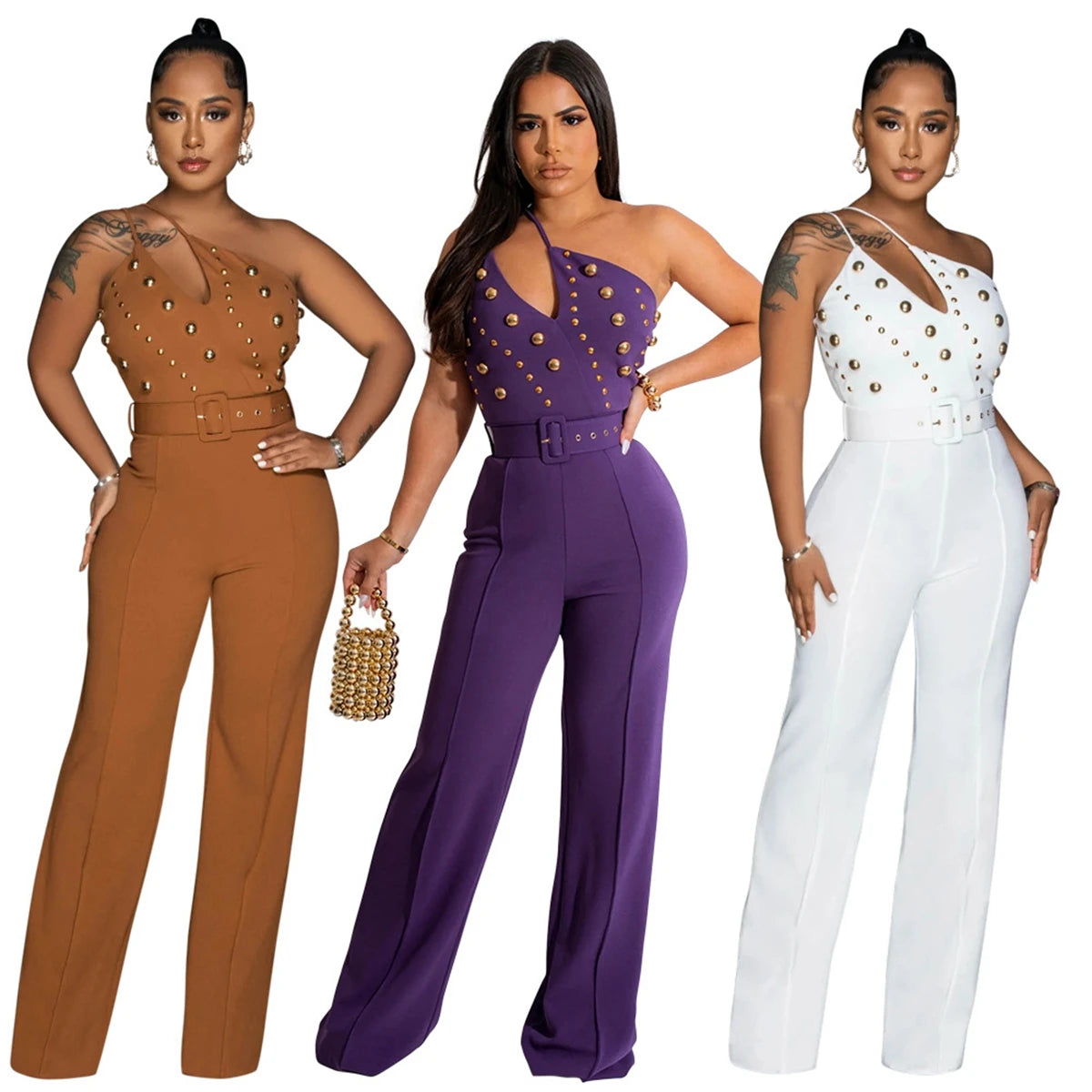 Backless One Shoulder Jumpsuit