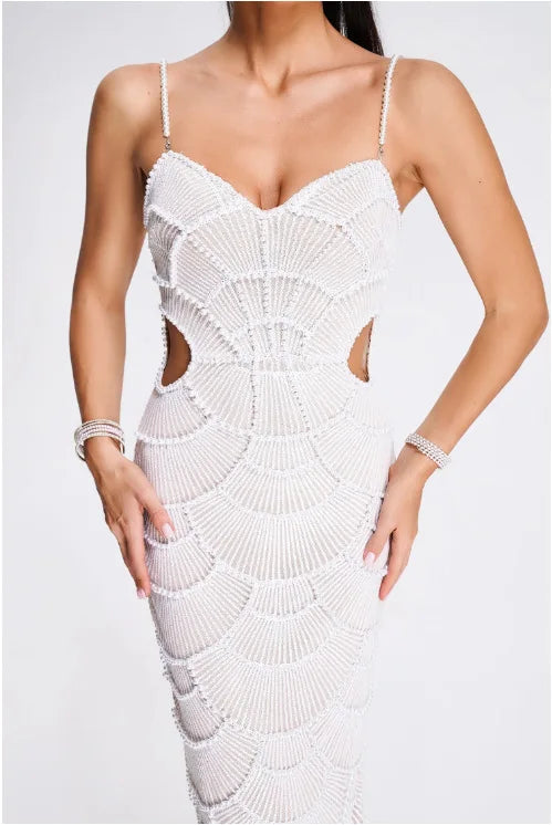 Hot Sleeveless Sexy Strap Pearl Beading