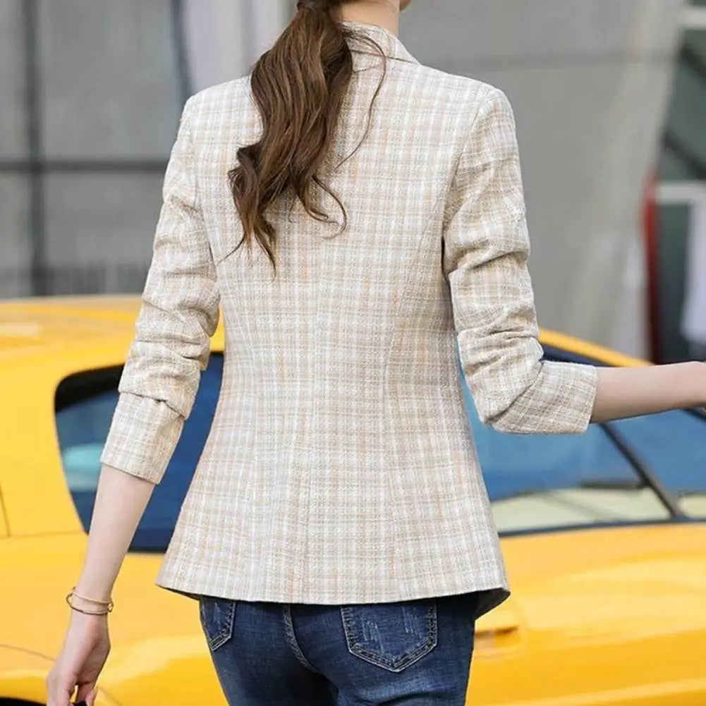 Plaid Print Blazer